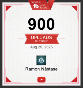 Peste 900 de tutoriale publicate pe YouTube din 2016 pana astazi. 🥳